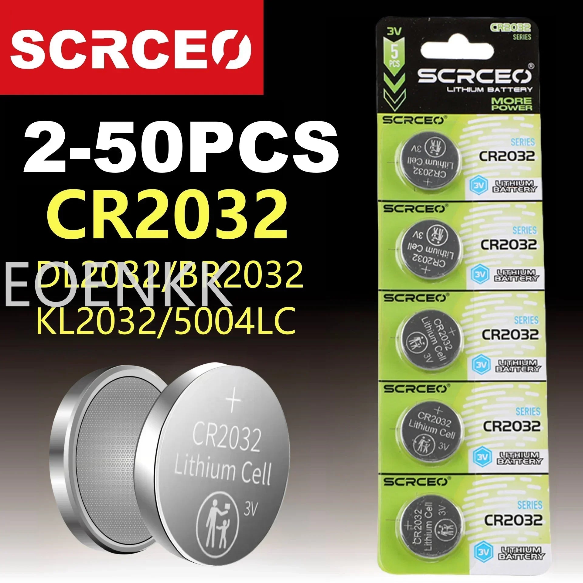 New2-50PCS CR2032 3V Lithium Battery CR 2032 Button Battery For espressGo smart scoop