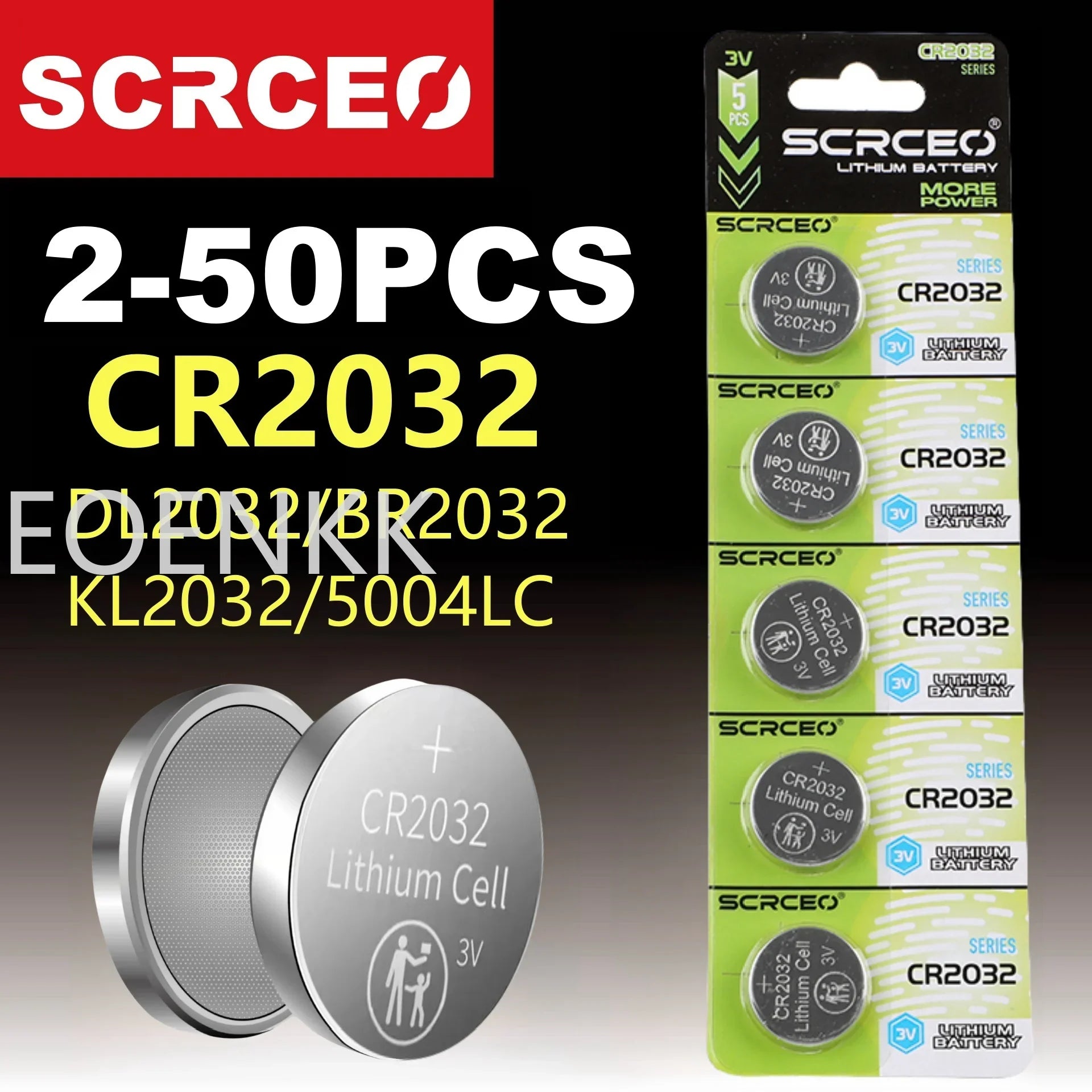 New2-50PCS CR2032 3V Lithium Battery CR 2032 Button Battery For espressGo smart scoop