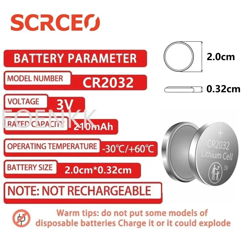 New2-50PCS CR2032 3V Lithium Battery CR 2032 Button Battery For espressGo smart scoop